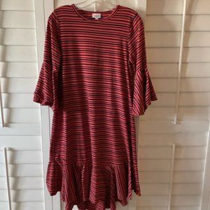 LuLaroe Maurine Ruffle Sleeve Dress